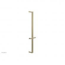 Phylrich 3-502/03U - Polished Brass Uncoated (Living Finish) 27'' Flat Adjustable Handshower Slide Bar With H