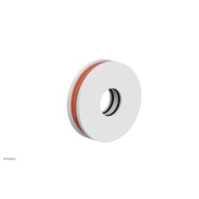 Phylrich 3-639-050X042 - Satin White Jolie Round Shower Arm Flange With Orange Accents