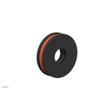 Phylrich 3-639-040X042 - Matte Black Jolie Round Shower Arm Flange With Orange Accents