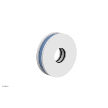 Phylrich 3-639-050X043 - Satin White Jolie Round Shower Arm Flange With Light Blue Accents