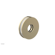 Phylrich 3-639-03UX051 - Polished Brass Uncoated (Living Finish) Jolie Round Shower Arm Flange With Gloss White Accents