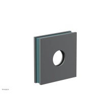 Phylrich 3-722-15GX042 - Gunmetal Gray Jolie Square Shower Arm Flange With Orange Accents