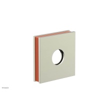 Phylrich 3-722/015X042 - Satin Nickel Jolie Square Shower Arm Flange With Orange Accents