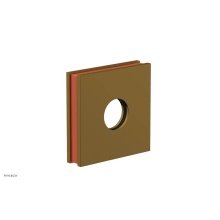 Phylrich 3-722-002X042 - French Brass (Living Finish) Jolie Square Shower Arm Flange With Orange Accents