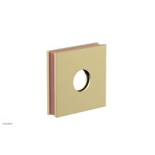 Phylrich 3-722-003X045 - Polished Brass Jolie Square Shower Arm Flange With Pink Accents