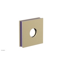 Phylrich 3-722-03UX046 - Polished Brass Uncoated (Living Finish) Jolie Square Shower Arm Flange With Purple Accents
