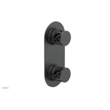 Phylrich 4-589-15GX041 - Gunmetal Gray Jolie Oval Thermostatic Trim With Diverter Or Volume Control, Round Cutaway Handles,