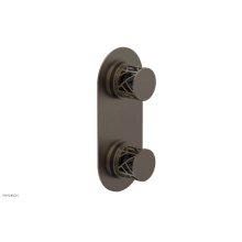 Phylrich 4-589-OEBX041 - Old English Brass Jolie Oval Thermostatic Trim With Diverter Or Volume Control, Round Cutaway Hand