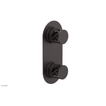 Phylrich 4-589-05WX041 - Weathered Copper Jolie Oval Thermostatic Trim With Diverter Or Volume Control, Round Cutaway Handl