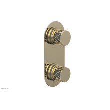 Phylrich 4-589/03UX048 - Polished Brass Uncoated (Living Finish) Jolie Oval Thermostatic Trim With Diverter Or Volume Contr