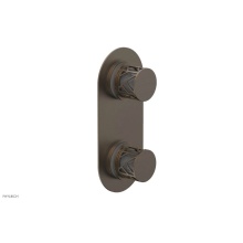 Phylrich 4-589-OEBX048 - Old English Brass Jolie Oval Thermostatic Trim With Diverter Or Volume Control, Round Cutaway Hand