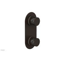 Phylrich 4-589/11BX048 - Antique Bronze Jolie Oval Thermostatic Trim With Diverter Or Volume Control, Round Cutaway Handles