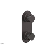 Phylrich 4-589-05WX048 - Weathered Copper Jolie Oval Thermostatic Trim With Diverter Or Volume Control, Round Cutaway Handl