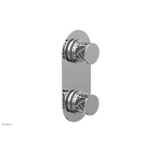 Phylrich 4-589/026X048 - Polished Chrome Jolie Oval Thermostatic Trim With Diverter Or Volume Control, Round Cutaway Handle