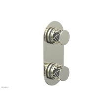 Phylrich 4-589/015X048 - Satin Nickel Jolie Oval Thermostatic Trim With Diverter Or Volume Control, Round Cutaway Handles,