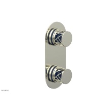 Phylrich 4-589/015X044 - Satin Nickel Jolie Oval Thermostatic Trim With Diverter Or Volume Control, Round Cutaway Handles,