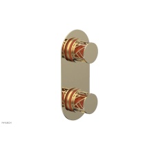 Phylrich 4-589/03UX042 - Polished Brass Uncoated (Living Finish) Jolie Oval Thermostatic Trim With Diverter Or Volume Contr