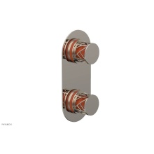 Phylrich 4-589/014X042 - Polished Nickel Jolie Oval Thermostatic Trim With Diverter Or Volume Control, Round Cutaway Handle