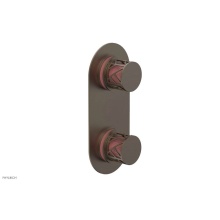Phylrich 4-589-OEBX045 - Old English Brass Jolie Oval Thermostatic Trim With Diverter Or Volume Control, Round Cutaway Hand