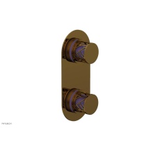 Phylrich 4-589-002X046 - French Brass (Living Finish) Jolie Oval Thermostatic Trim With Diverter Or Volume Control, Round C