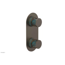 Phylrich 4-589-OEBX049 - Old English Brass Jolie Oval Thermostatic Trim With Diverter Or Volume Control, Round Cutaway Hand