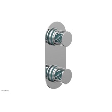 Phylrich 4-589/026X049 - Polished Chrome Jolie Oval Thermostatic Trim With Diverter Or Volume Control, Round Cutaway Handle