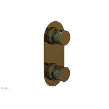 Phylrich 4-589-002X049 - French Brass (Living Finish) Jolie Oval Thermostatic Trim With Diverter Or Volume Control, Round C