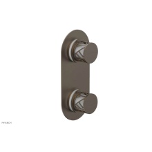 Phylrich 4-589-OEBX051 - Old English Brass Jolie Oval Thermostatic Trim With Diverter Or Volume Control, Round Cutaway Hand