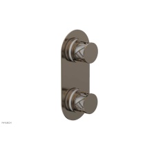 Phylrich 4-589-047X051 - Antique Brass Jolie Oval Thermostatic Trim With Diverter Or Volume Control, Round Cutaway Handles,
