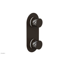 Phylrich 4-589-11BX051 - Antique Bronze Jolie Oval Thermostatic Trim With Diverter Or Volume Control, Round Cutaway Handles