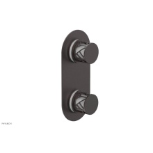 Phylrich 4-589-05WX051 - Weathered Copper Jolie Oval Thermostatic Trim With Diverter Or Volume Control, Round Cutaway Handl