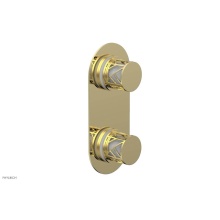 Phylrich 4-589-003X051 - Polished Brass Jolie Oval Thermostatic Trim With Diverter Or Volume Control, Round Cutaway Handles