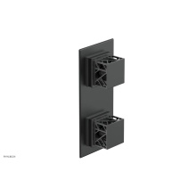 Phylrich 4-588-15GX041 - Gunmetal Gray Jolie Rectangular Thermostatic Trim With Diverter Or Volume Control, Square Cutaway