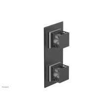 Phylrich 4-588-15GX051 - Gunmetal Gray Jolie Rectangular Thermostatic Trim With Diverter Or Volume Control, Square Cutaway