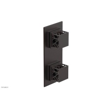 Phylrich 4-588-05WX041 - Weathered Copper Jolie Rectangular Thermostatic Trim With Diverter Or Volume Control, Square Cutaw