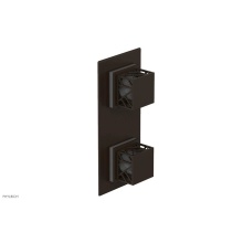 Phylrich 4-588/11BX048 - Antique Bronze Jolie Rectangular Thermostatic Trim With Diverter Or Volume Control, Square Cutaway