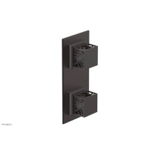 Phylrich 4-588-05WX048 - Weathered Copper Jolie Rectangular Thermostatic Trim With Diverter Or Volume Control, Square Cutaw