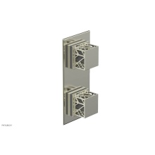 Phylrich 4-588/015X048 - Satin Nickel Jolie Rectangular Thermostatic Trim With Diverter Or Volume Control, Square Cutaway H