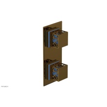 Phylrich 4-588-002X043 - French Brass (Living Finish) Jolie Rectangular Thermostatic Trim With Diverter Or Volume Control,