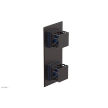 Phylrich 4-588-05WX044 - Weathered Copper Jolie Rectangular Thermostatic Trim With Diverter Or Volume Control, Square Cutaw