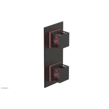 Phylrich 4-588/10BX045 - Oil Rubbed Bronze Jolie Rectangular Thermostatic Trim With Diverter Or Volume Control, Square Cuta