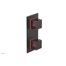 Phylrich 4-588-05WX045 - Weathered Copper Jolie Rectangular Thermostatic Trim With Diverter Or Volume Control, Square Cutaw