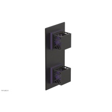 Phylrich 4-588/10BX046 - Oil Rubbed Bronze Jolie Rectangular Thermostatic Trim With Diverter Or Volume Control, Square Cuta