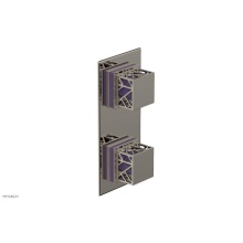 Phylrich 4-588/014X046 - Polished Nickel Jolie Rectangular Thermostatic Trim With Diverter Or Volume Control, Square Cutawa