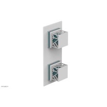 Phylrich 4-588-050X049 - Satin White Jolie Rectangular Thermostatic Trim With Diverter Or Volume Control, Square Cutaway Ha