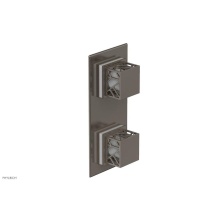 Phylrich 4-588-15AX051 - Pewter Jolie Rectangular Thermostatic Trim With Diverter Or Volume Control, Square Cutaway Handles