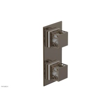 Phylrich 4-588-047X051 - Antique Brass Jolie Rectangular Thermostatic Trim With Diverter Or Volume Control, Square Cutaway