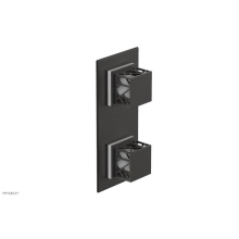 Phylrich 4-588-10BX051 - Oil Rubbed Bronze Jolie Rectangular Thermostatic Trim With Diverter Or Volume Control, Square Cuta
