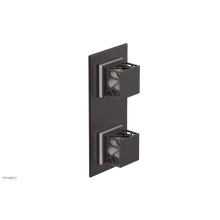 Phylrich 4-588-05WX051 - Weathered Copper Jolie Rectangular Thermostatic Trim With Diverter Or Volume Control, Square Cutaw