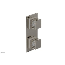 Phylrich 4-588-014X051 - Polished Nickel Jolie Rectangular Thermostatic Trim With Diverter Or Volume Control, Square Cutawa
